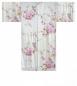 Preview: Kimono Royal Cranes weiss, kurz, Seide, Morgenmantel